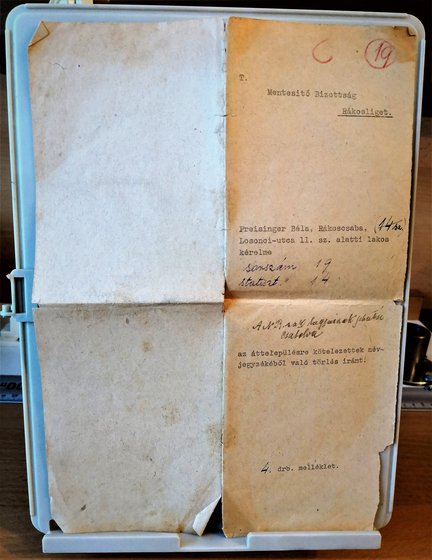 A cáfolati dokumentum eredeti borítékja